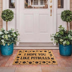 Funny The Entrance Way Outside Personalized Rug with Heavy-Duty Non Slip Outdoor Coconut Coir Doormat Pets Lover Gift 23.6 x 15.7 inch (I Hope You Like Pitbulls) - Image 4