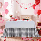 Fanqisi Ruffle Table Cloth Gray Ruffle Tablecloth - 80 x 120 Inch Polyester Tablecloths Rectangle Table Cover for Birthday Wedding Picnic Christmas Party Decoration - Image 6