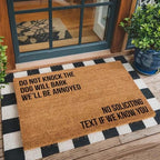 Funny The Entrance Way Outside Personalized Rug with Heavy-Duty Non Slip Outdoor Coconut Coir Doormat Pets Lover Gift 23.6 x 15.7 inch (You Do Not Knock The Dog Will Bark) - Image 3