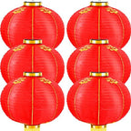 Hortsun 6 Pcs Chinese New Year Lanterns 2026 Lunar New Year Red Lanterns Traditional Hanging Lamp Shade Decor with Golden Tassel for Chinese Spring Festival Vietnamese TET Party Decorations(20 Inch) by Hortsun