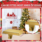 Christmas Stocking Holders for Mantle, Weighted Stocking Hangers, Christmas Stocking Hooks for Tables Window Fireplace Mantle Decoration(Gold,6PCS) - Image 4
