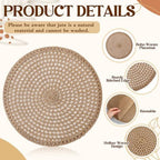 6 Pack 15" Round Jute Placemats with 72" Boho Macrame Table Runner Set, Natural Burlap Woven Braided Farmhouse Rustic Kitchen Dining Table Decor for Wedding Party - Image 4