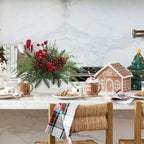 Christmas Centerpieces Table Decorations 10" Small Artificial Potted Christmas Tree Norfolk Pine Plants with Red Berry Pine Cones in Wooden Pot for Home Winter Xmas Mantel Farmhouse Indoor Decor - Image 4