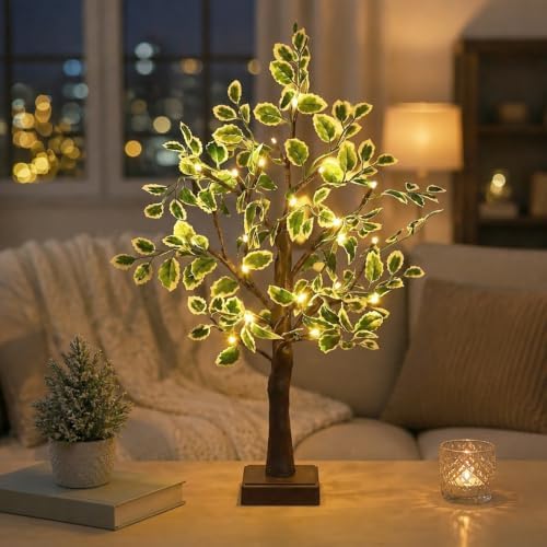 Lighted Trees for Indoor Decor, Twinkling Tabletop Lamp Spring (1, Brown) - Image 6