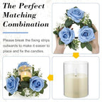 Yunlly 20 Pcs Rose Candle Rings with Candles Sets, Blue - Image 3