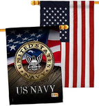 US Navy House Flag - Pack Armed Forces USN Seabee United State American Military Veteran Retire Official USA Embroidery - Decoration Banner Small Garden Yard Gift Double-Sided Made in 28 X 40 by Unknown