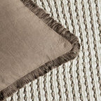 Foindtower Decorative Linen Fringe Throw Pillow Covers 20×20 Light Brown - Image 3
