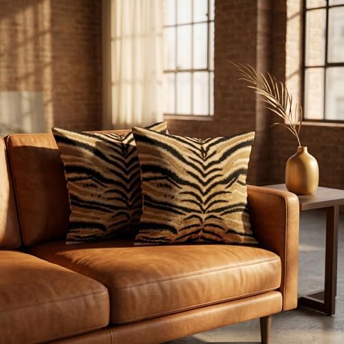 TOMWISH Animal Skin Pattern Print Throw Pillow Covers 24x24 in Set of 2 - Image 3
