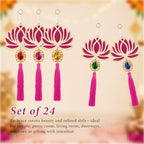 AceOrbit 24 Pcs Multicolor Lotus Diwali Hanging Decorations for Home - Image 3