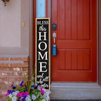 Welcome Sign for Front Door, Wood Black, 45"X9" - Image 7