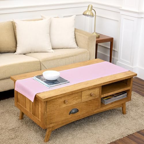 Solino Home 100% Pure Linen Dining Table Runner Pink, Athena 14 x 60 in by SolinoHome