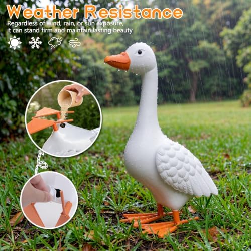 13'' Porch Goose Statue with 2 Sets Replaceable Halloween Outfits - Image 5