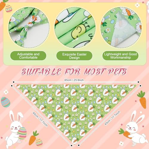 Abbylike 50 Pcs Easter Dog Bandanas Bulk Bunny Egg Carrot Bandanas for Dogs Triangle Kerchief Bibs Scarf Set for Pet Easter Costume Photo Props Accessories Pet Shops, 25 Styles (25.6 x 17.7 x 17.7) - Image 3