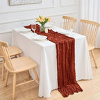 16 Pack Terracotta Cheesecloth Table Runner 21.5 x 120 Inches Boho Gauze Table Runners 10FT Long Cheese Cloth Table Runner for Bridal Shower Baby Shower Birthday Party Wedding Decor - Image 2