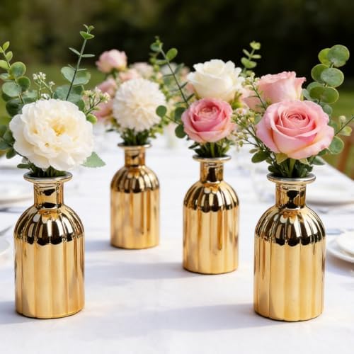 Small Gold Bud Vases, Set of 12 - Image 4