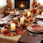 3 Pcs Halloween Pumpkin Candle Holder Black Metal Outdoor - Image 4