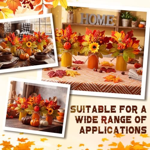 Suncalla 6 Pack Fall Table Centerpieces Decor in Metal Pots, Yellow - Image 5