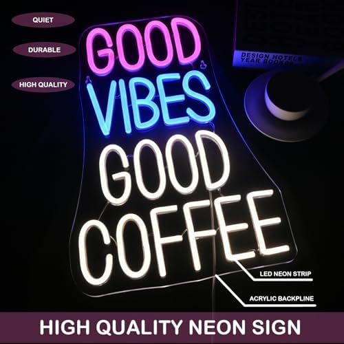 Horseneon Good Vibes Good Coffee Neon Sign for Coffee Shop Home Kitchen - Image 3