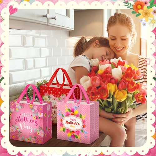 Wesnoy 48 Pcs Mother's Day Tote Gift Bags with Handle Bulk - Image 6