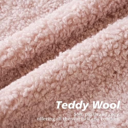 Foindtower Decorative Fuzzy Faux Fur Throw Pillow Covers 26x26 Dusty Rose - Image 2
