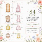 84 Pcs Colored Glass Bud Vases in Bulk, Small Flower Vases for Centerpieces Table Decorations, Mini Vintage Colored Glass Bottles, Wedding, Baby Shower, Home Decor (Orange Yellow Series, 84 PCS) - Image 4