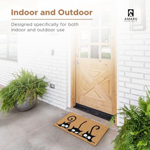 Coir Welcome Mat, Non-Slip, Catguard, 17 x 29 in - Image 4