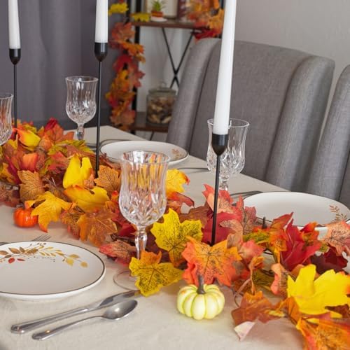 30 Pack Artificial Fall Leaf Garland Maple Leaves Autumn Vines Decor - Image 2
