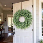 24" Lifelike Touch Artificial Eucalyptus Wreath for Front Door Decor(Green) - Image 4