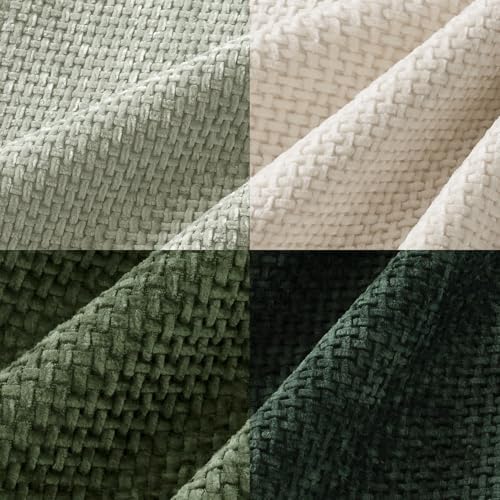 MIULEE Soft Decorative Chenille Pillow Covers Green 16x16 Pack of 4 - Image 2