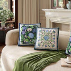 Vintage Navy Blue Floral Pillow Cover 18x18, Hydrangea - Image 7