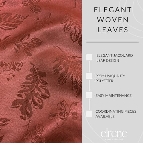 Elegant Woven Leaves Jacquard Damask Napkin, Set of 8, Spice - 17" W x 17" L - Image 3