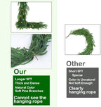 TW SHINE 9 FT Pre-Lit Christmas Garland Decorations, 50 LED Lighted Artificial Norfolk Pine Garlands with 8 Modes, Green Garland for Indoor Outdoor Table Mantle Stairs Fireplace Decor, Multi-Colored - Image 3