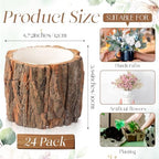 24 Pcs Wooden Vase for Centerpieces Wedding Flower, 4.7 Inch - Image 2