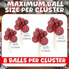 4 Set Large Tartan Plaid Christmas Ball Clusters Fabric Ball Ornament - Image 2