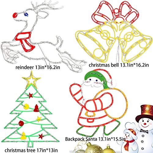 TRWYMZ Christmas Decorations - 16" Christmas Window Silhouette Lights - Image 2