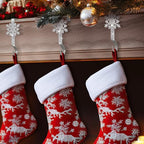 Gisafai 12 Pcs Snowflake Stocking Holders, Metal Mantle Hooks,Sliver - Image 4