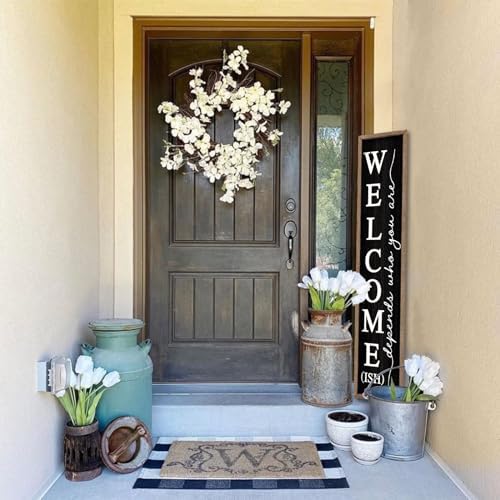 comurdyo Welcome-ish Sign for Front porch Standing 45"X9" Wood Black - Image 3
