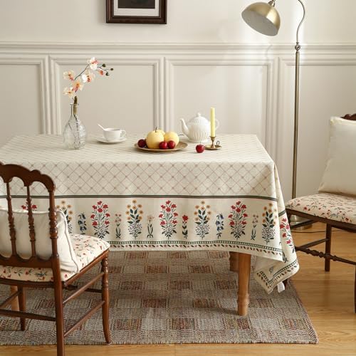 ISAENNE Designer French Elegant Rectangular Tablecloth,71"x55" - Image 2