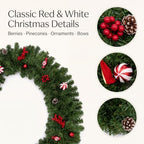 Xmas Cabinet Ball Berry Garland Decorations, 9ft - Image 3