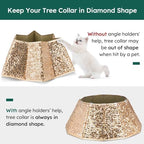 HarcoHome Dazzling Christmas Tree Collar, 26" D Foldable Sequin Christmas Tree Skirt, Handmade Xmas Tree Stand Base Cover for Christmas Tree Decoration (Rose Gold, Diamond) - Image 4
