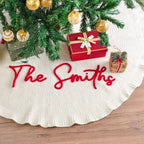 Personalized Christmas Tree Skirt,Family Christmas Tree Skirts,Home Decor,Customized Holiday Decorations (White,92cm/39'') - Image 2