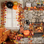 CQURE 16 Pack Fall Garland, Total 126Ft Artificial Autumn Maple Leaves Garland Hanging Vines, Thanksgiving Halloween Harvest Decor for Fireplace Mantle Table Indoor Outdoor - Image 5