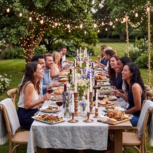 Mumufy 10 Pcs Matte Candlestick Holders, Metal Wedding Taper Candle Holders Vintage Candles Stand Set, Candle Stick Decor for Mantel Table Centerpiece Wedding Dining Table Decor Mantelpiece (Bronze) - Image 6