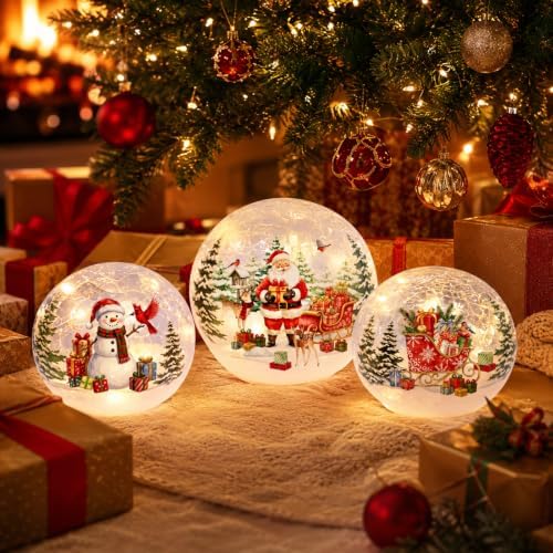 Capoda 3 LED Glass Orbs Christmas Menorah Dreidel Star Decorations - Image 3