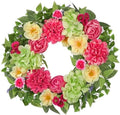 Briful Spring Floral Wreath for Front Door, 16in Artificial Hanging Wreath with Silk Flowers & Greenery Outdoor Flower Wreath for Home Porch Entryway Wall Decor by Briful