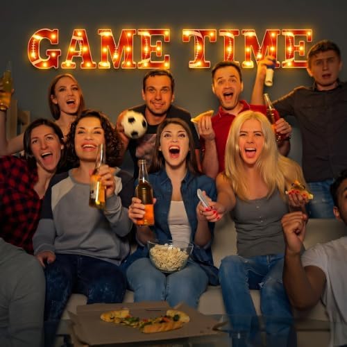 Honoson 8 Pcs Football Party Decorations Game Time LED Lights Sign - Image 5