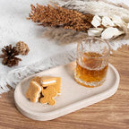 Koville Natural Marble Tray for Bathroom, Vanity Decorative Marble Trays for Countertop Organizer, Catchall Trays for Perfume, Candles, Jewelry, Stone Tray for Decor(Moca Crema Yellow) - Image 5