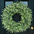 26'' Artificial Eucalyptus Wreath with Seeds for Front Door Decor(Green) by YXZZWL