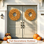 26 Inch Fall Wreaths for Front Door Large Autumn Wreath Outdoor Decor - Image 2