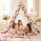 Findosom Total 12.4Ft Artificial Flowers Garlands for Decoration, Pink - Image 2